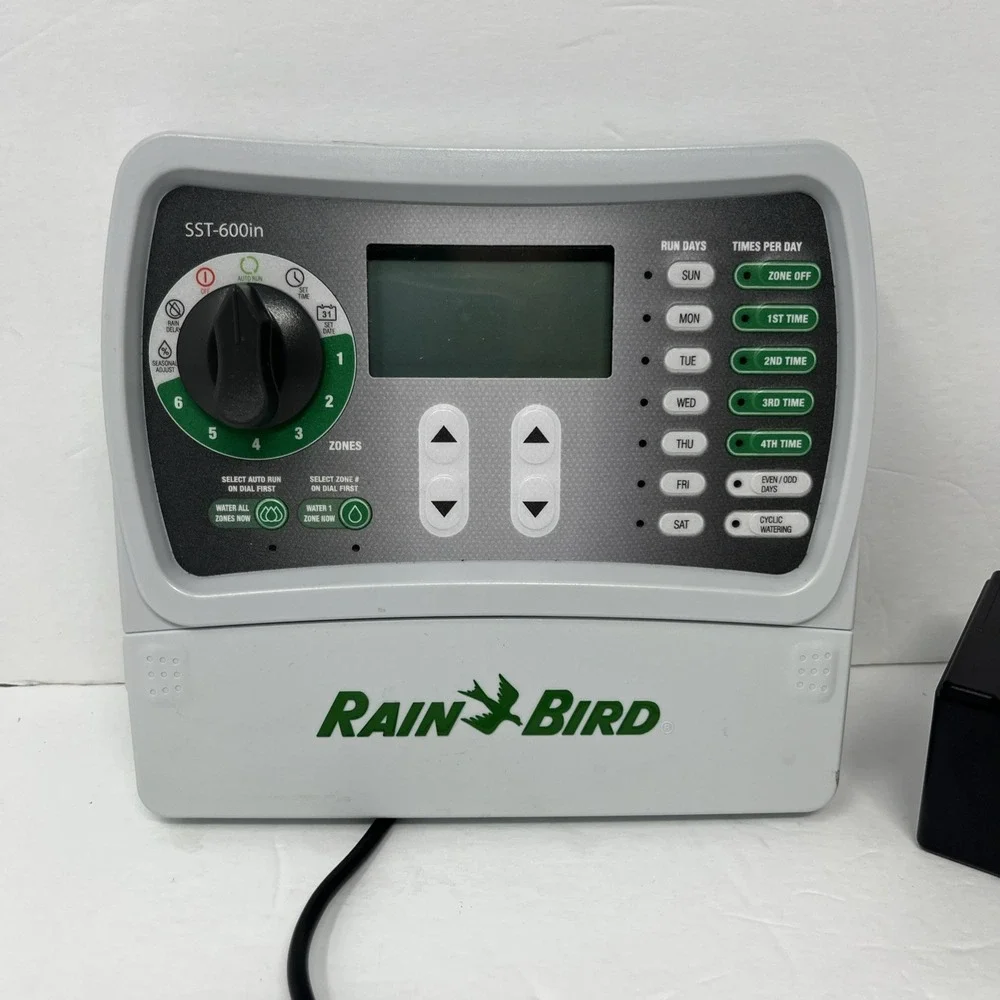 Rain Bird SST-600in 6-Zone Indoor Sprinkler Timer with Power Supply - Tested !